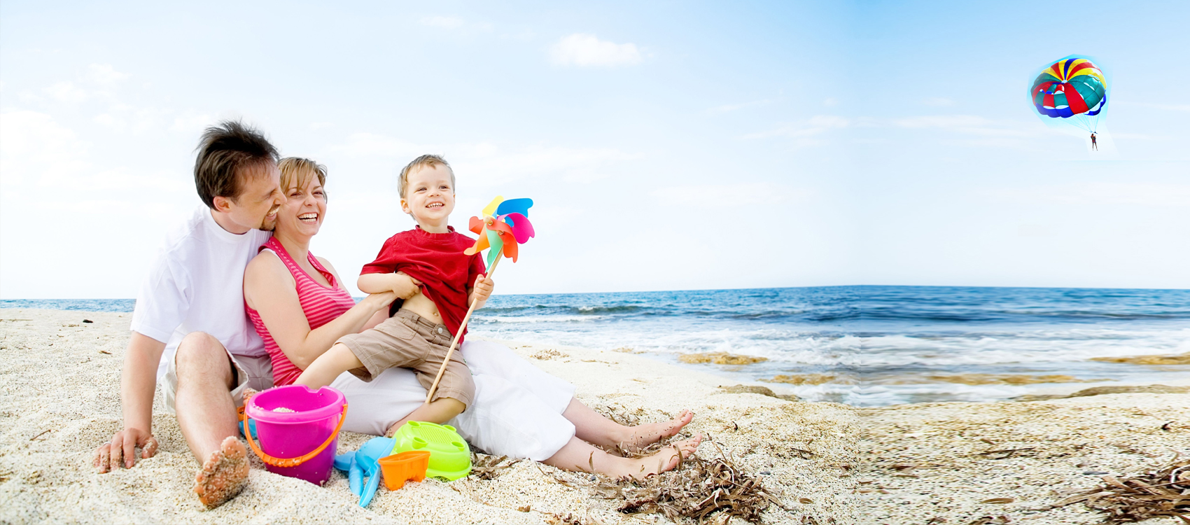 Family enjoying on Beach