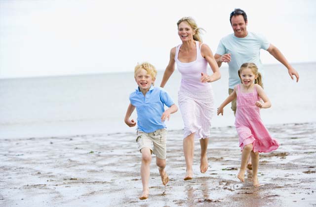 Family enjoying at Beach