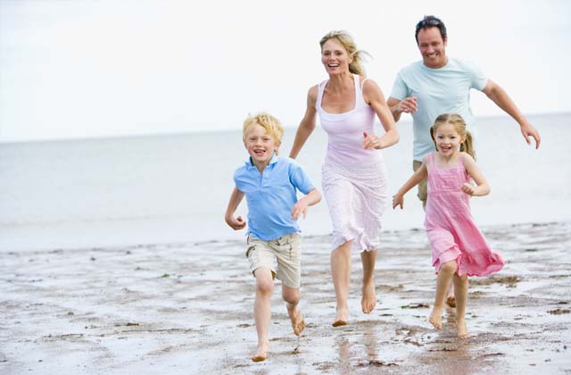 Family enjoying at Beach